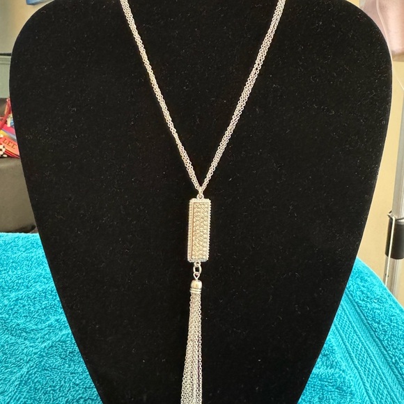 Elegant Silver Tassel Necklace - Picture 1 of 2